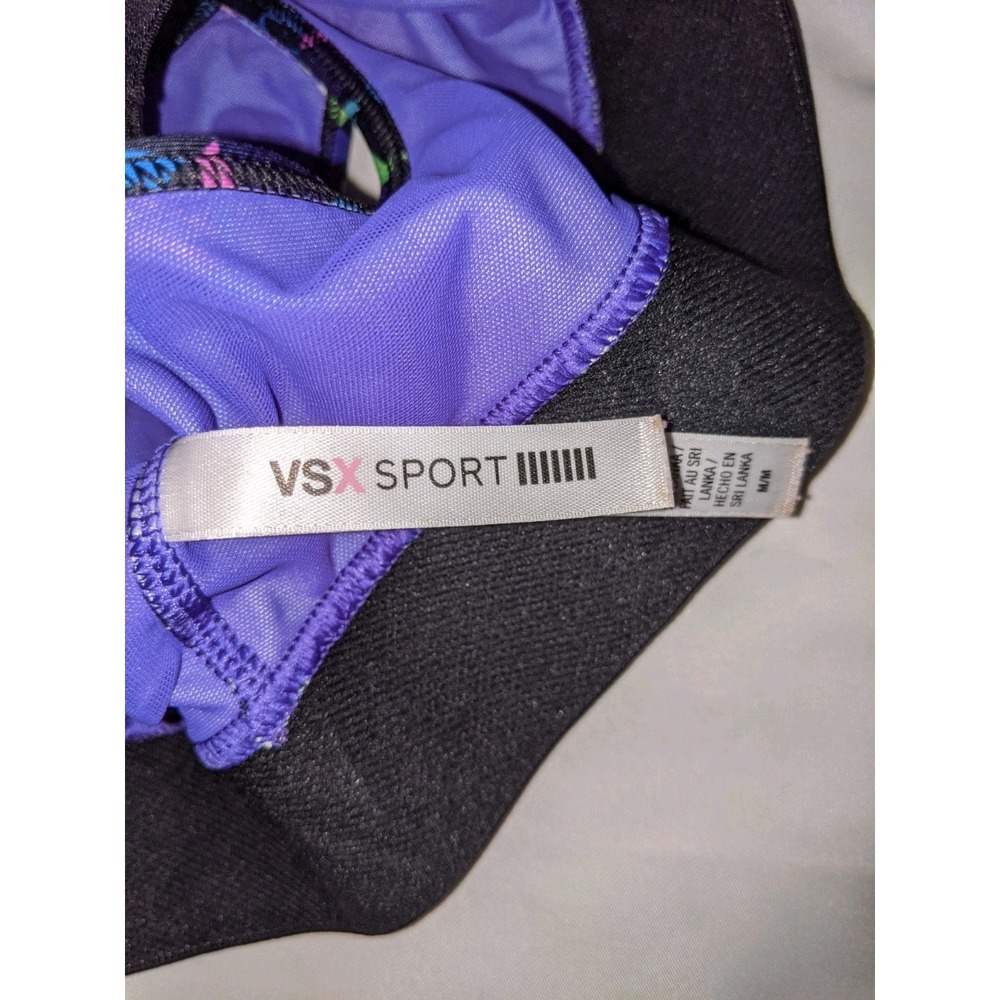 Victoria's Secret Sports Bra Size Medium Multicolor Geometric Logo Band - Picture 3 of 16